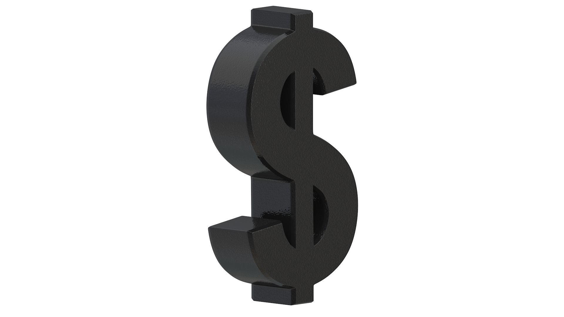 US Dollar Currency Symbol Plastic 3D model_7