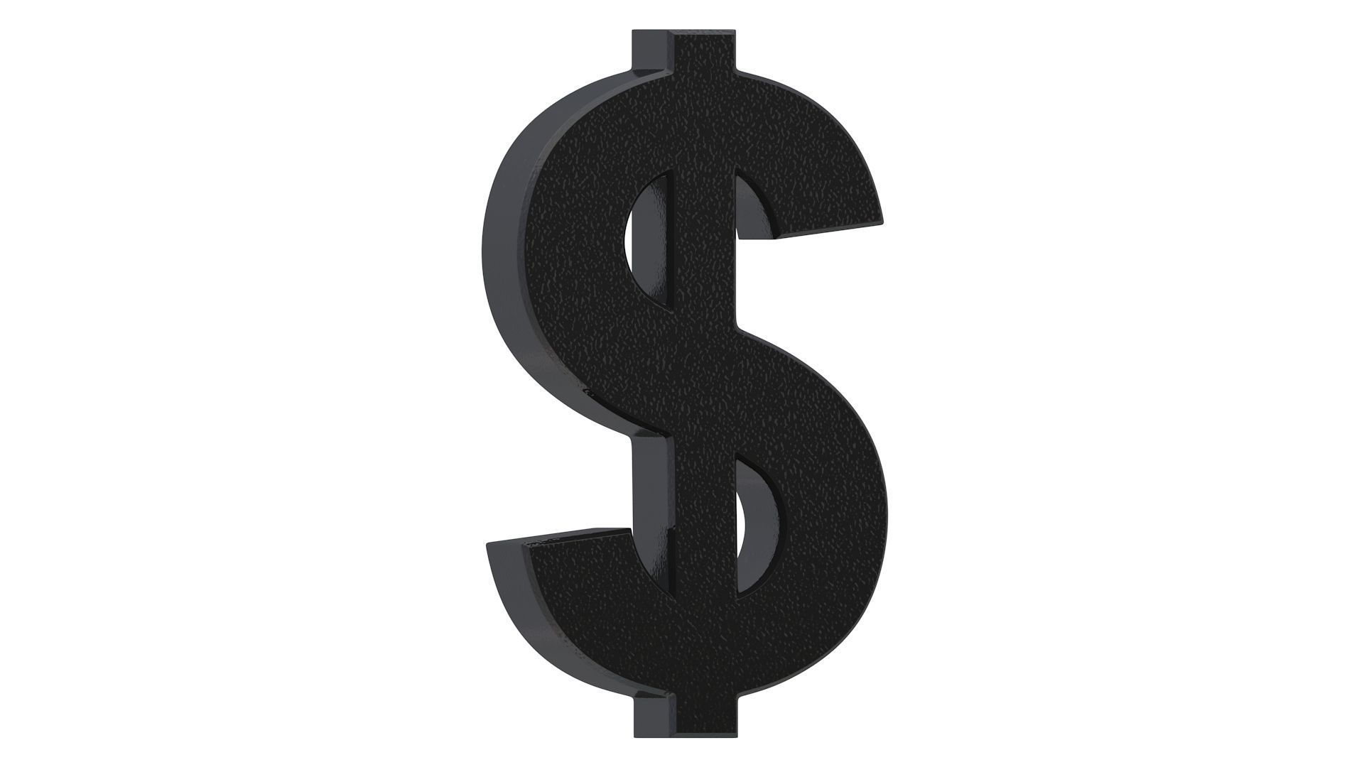 US Dollar Currency Symbol Plastic 3D model_1