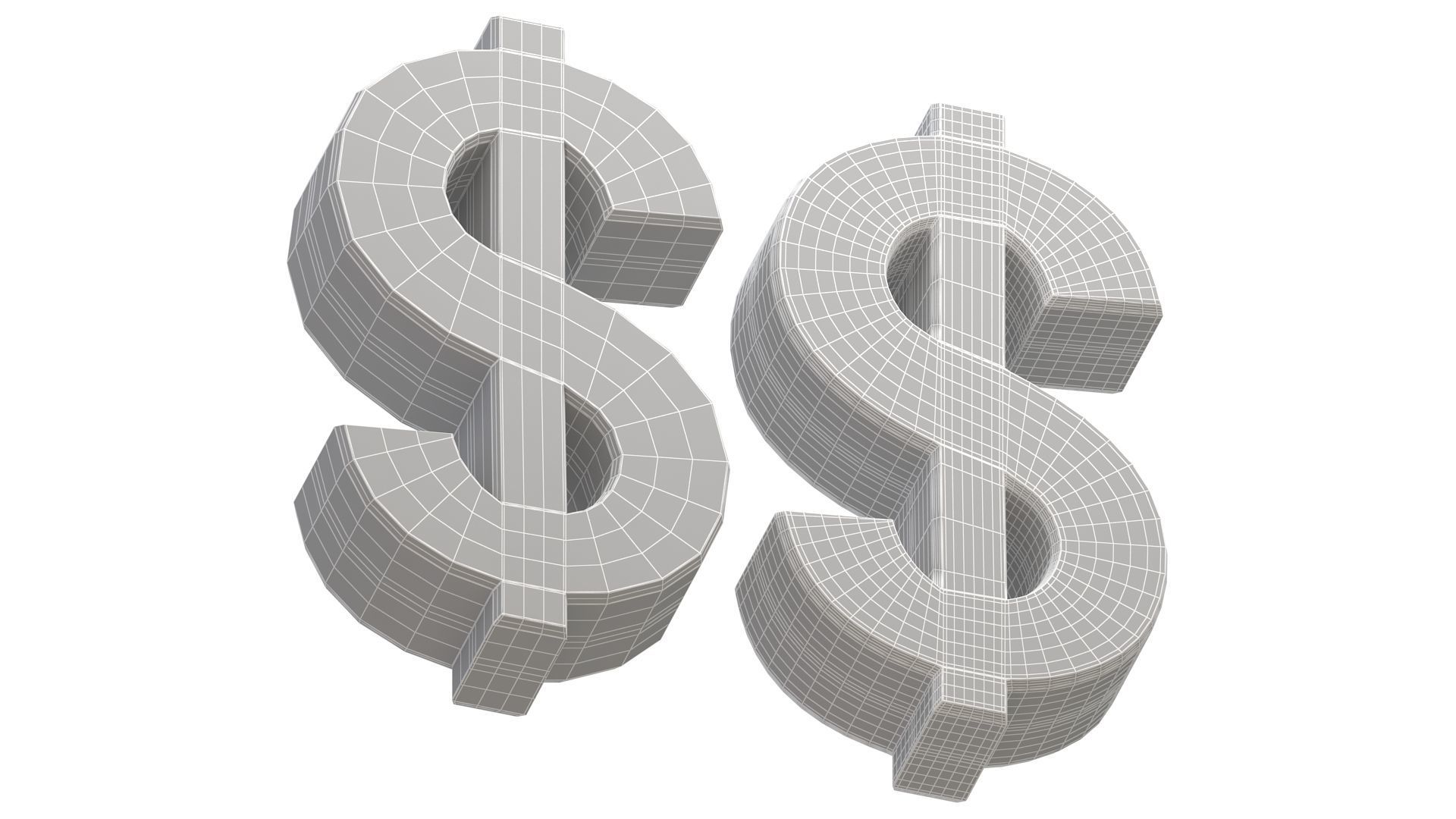 US Dollar Currency Symbol Plastic 3D model_14