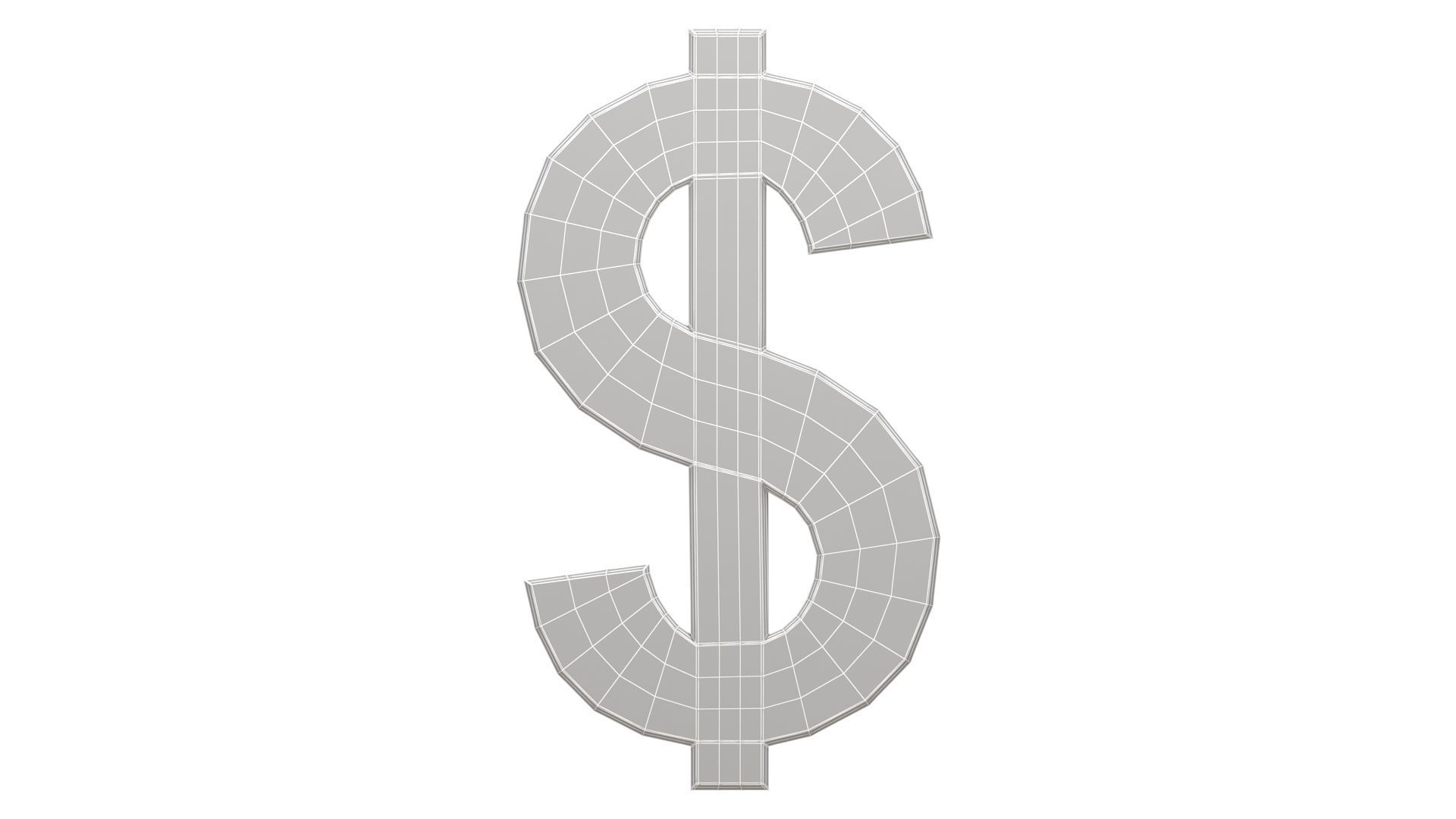 US Dollar Currency Symbol Plastic 3D model_10