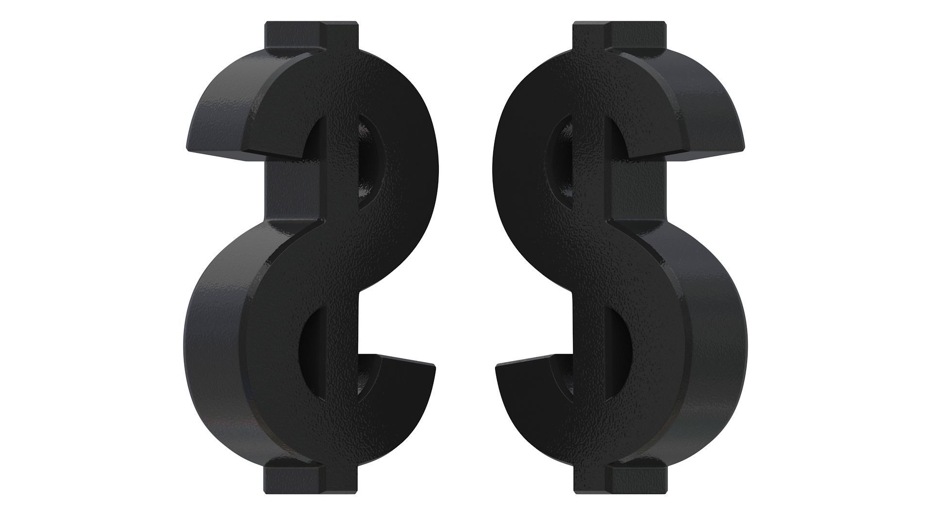 US Dollar Currency Symbol Plastic 3D model_2