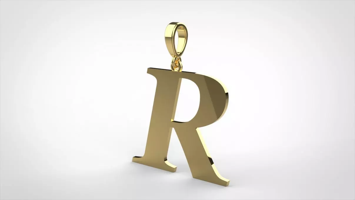 pendant alphabet georgia R small 3D print model