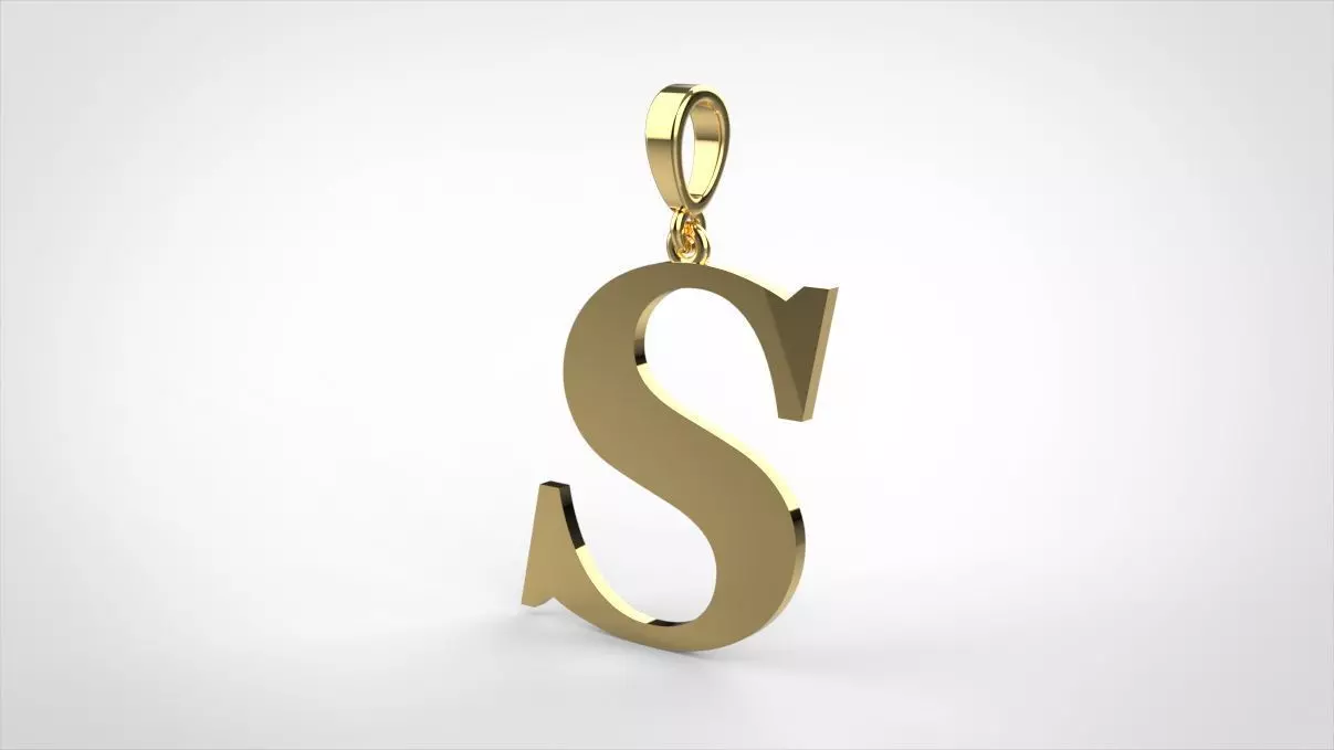 pendant alphabet georgia S small 3D print model