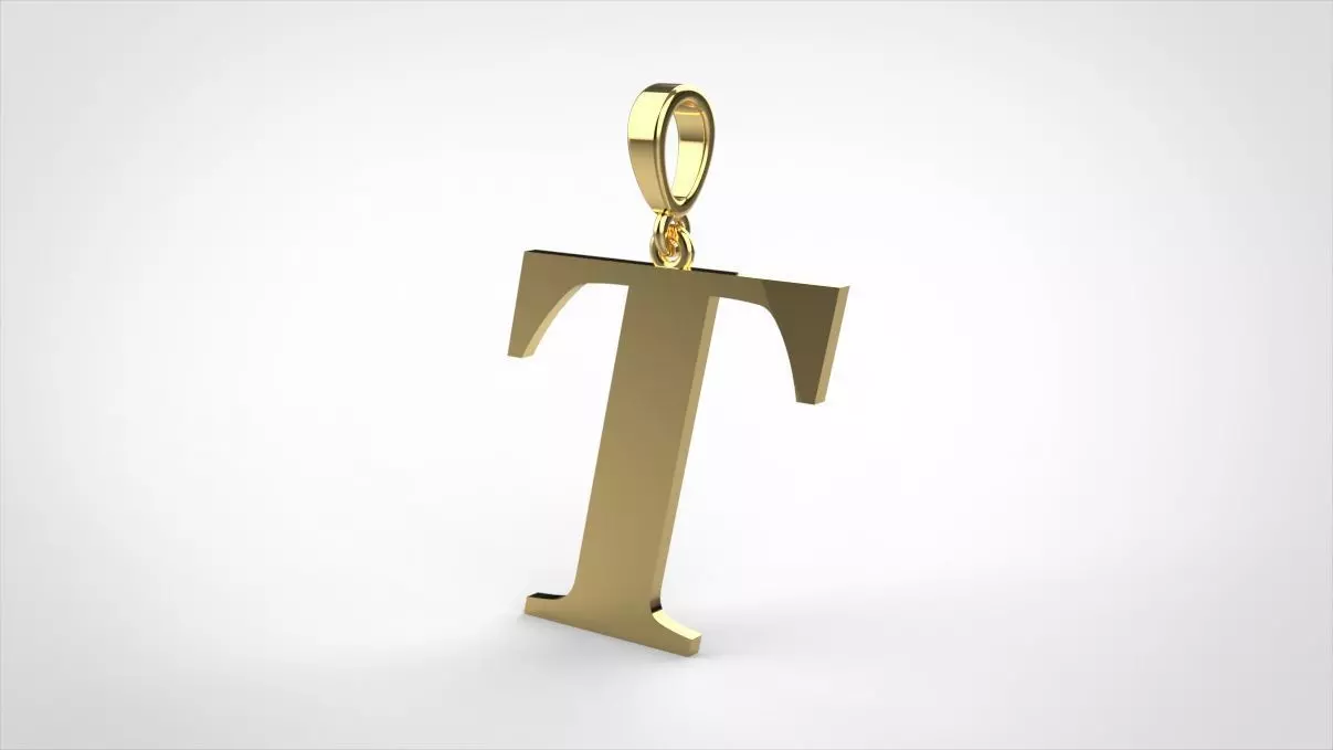 pendant alphabet georgia T small 3D print model