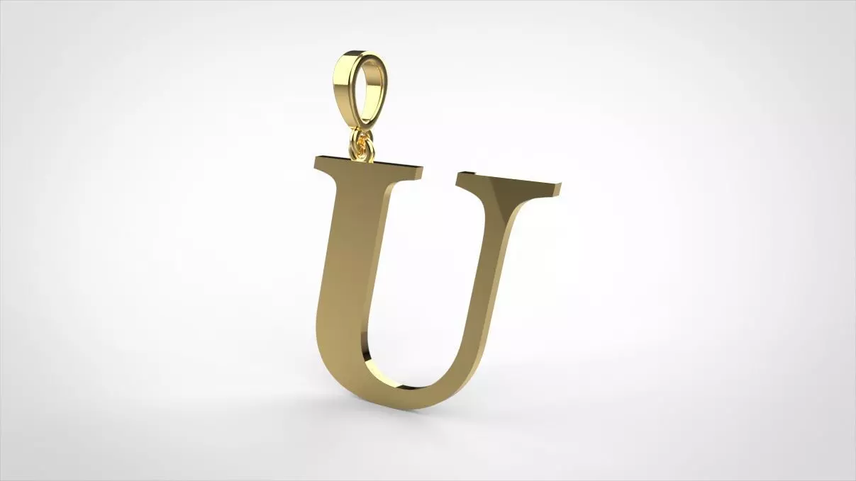 pendant alphabet georgia U small 3D print model
