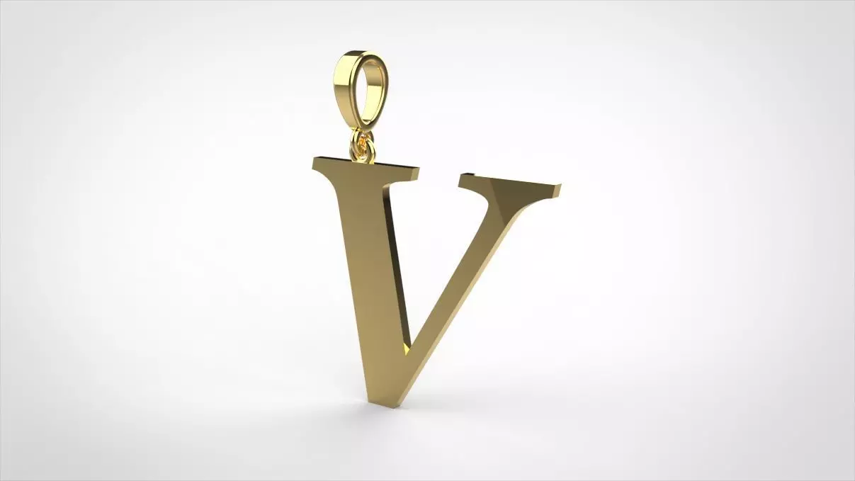pendant alphabet georgia V small 3D print model