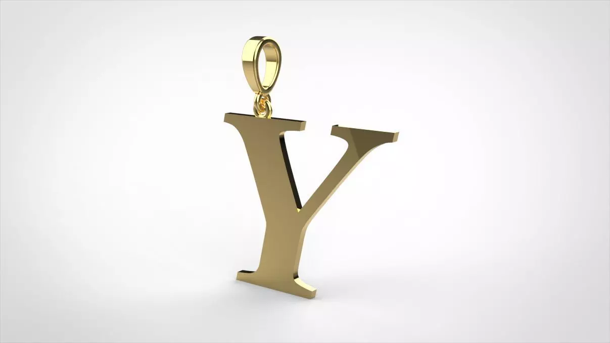 pendant alphabet georgia Y small 3D print model