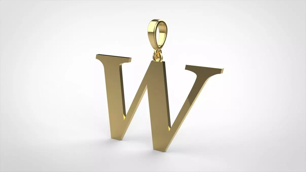 pendant alphabet georgia W small 3D print model