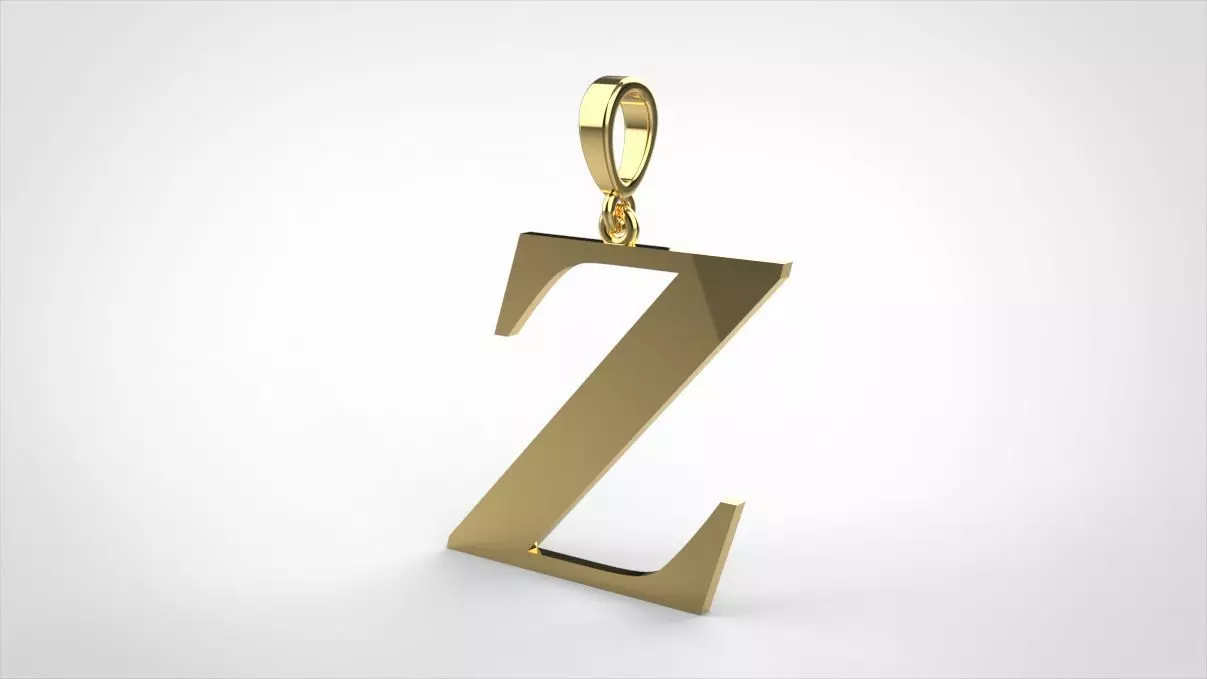 pendant alphabet georgia Z small 3D print model