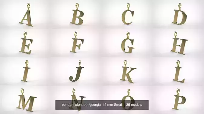  pendant alphabet georgia  15 mm Small 