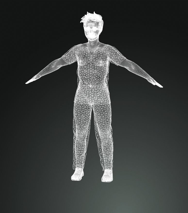 Asian ordinary Boy rigged 3D model 3D model_1