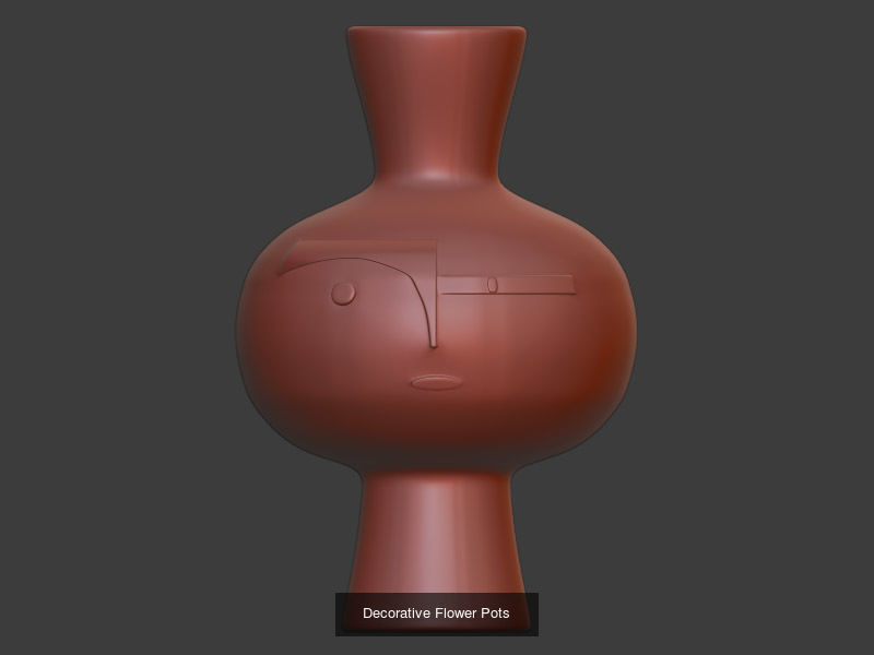 Decorative Flower Pots 3D Model Collection_8