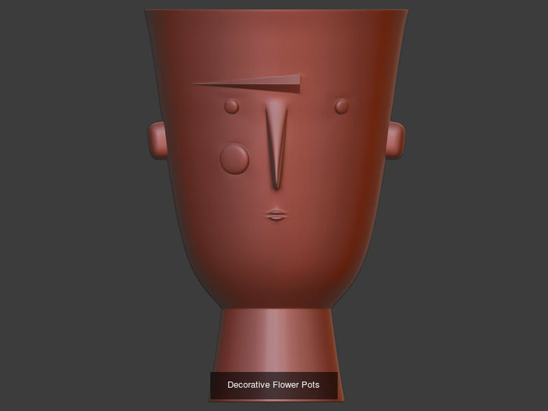 Decorative Flower Pots 3D Model Collection_10