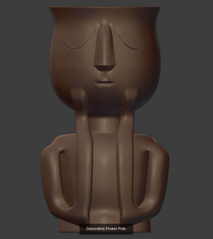 Decorative Flower Pots 3D Model Collection_2