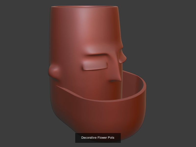 Decorative Flower Pots 3D Model Collection_4