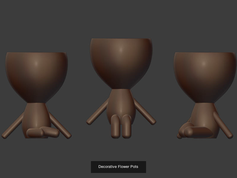 Decorative Flower Pots 3D Model Collection_3