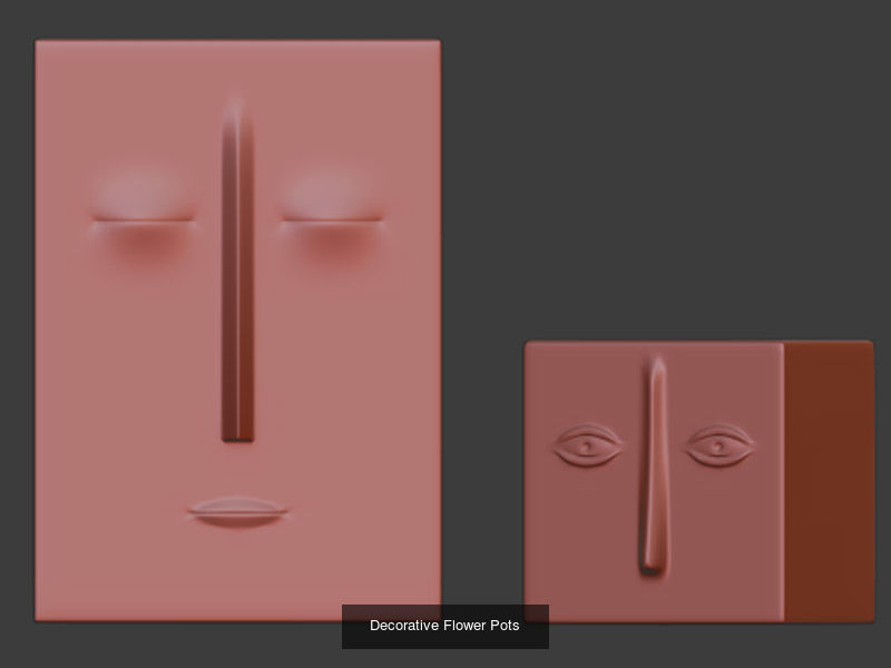 Decorative Flower Pots 3D Model Collection_6