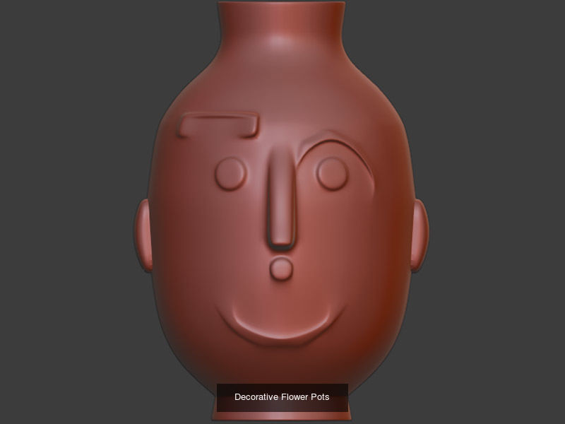 Decorative Flower Pots 3D Model Collection_9