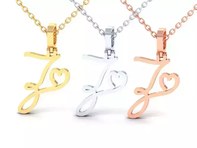 Z  VALENTINE PENDANT  HANDMADE FONT 3D print model