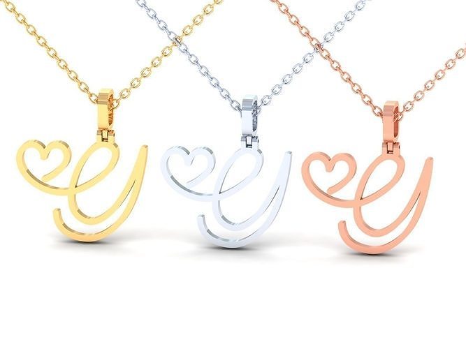 Y  VALENTINE PENDANT HANDMADE FONT 3D print model