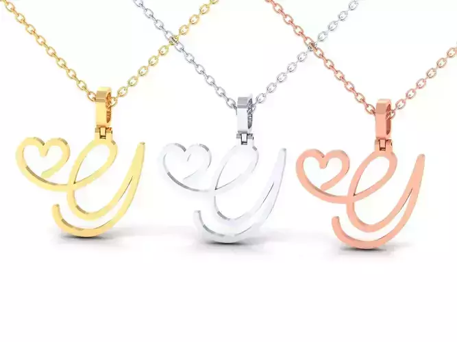 Y  VALENTINE PENDANT HANDMADE FONT