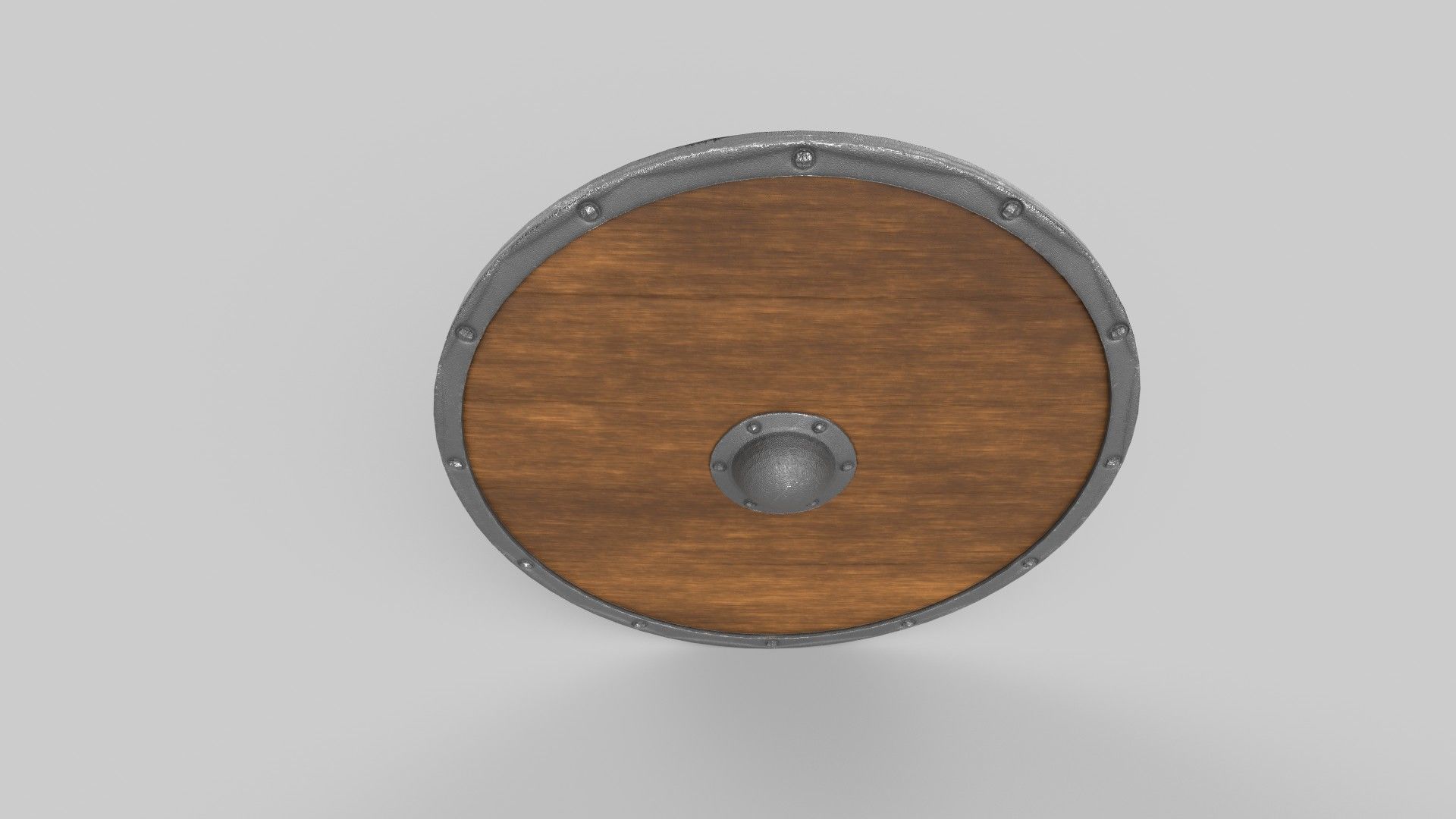 Shield wooden Low-poly 3D model_3