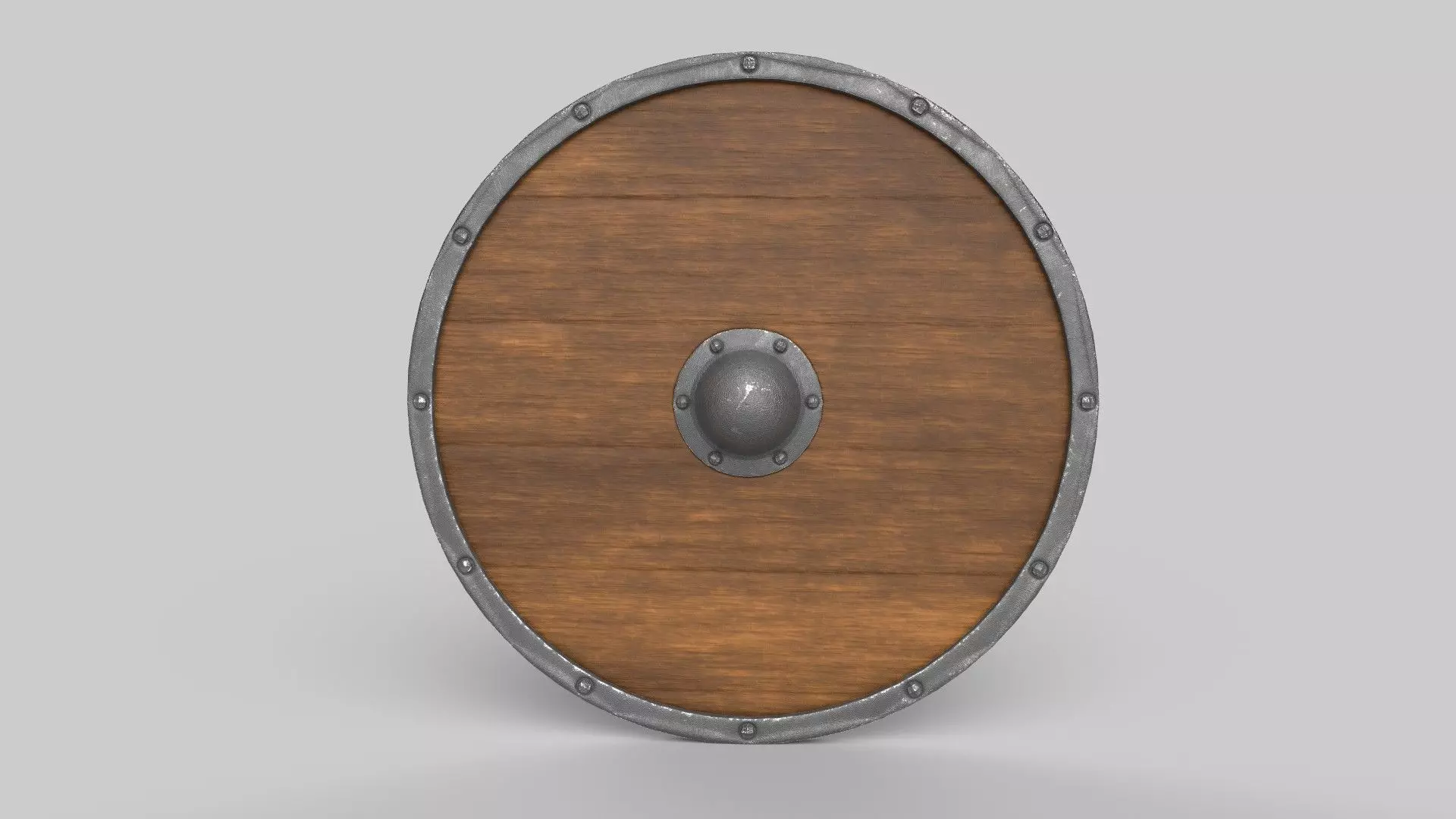 Shield wooden Low-poly 3D model_0