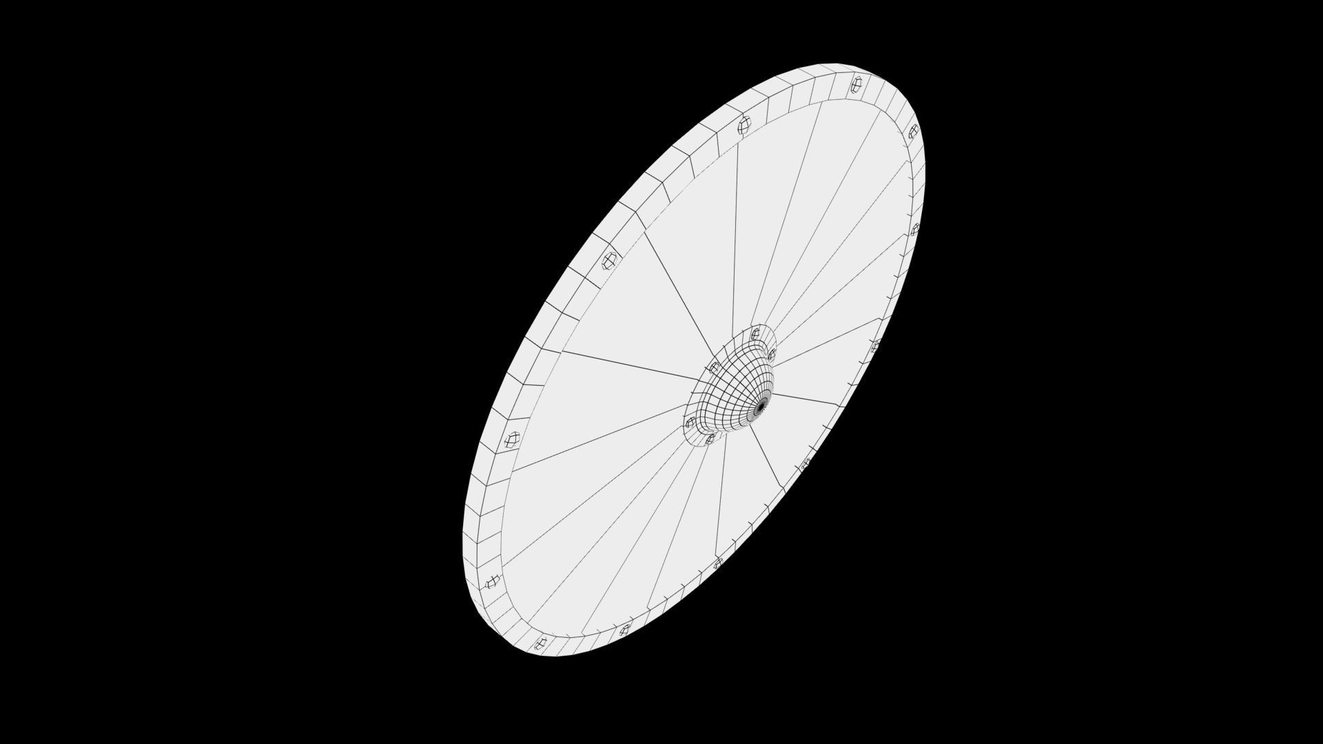 Shield wooden Low-poly 3D model_9