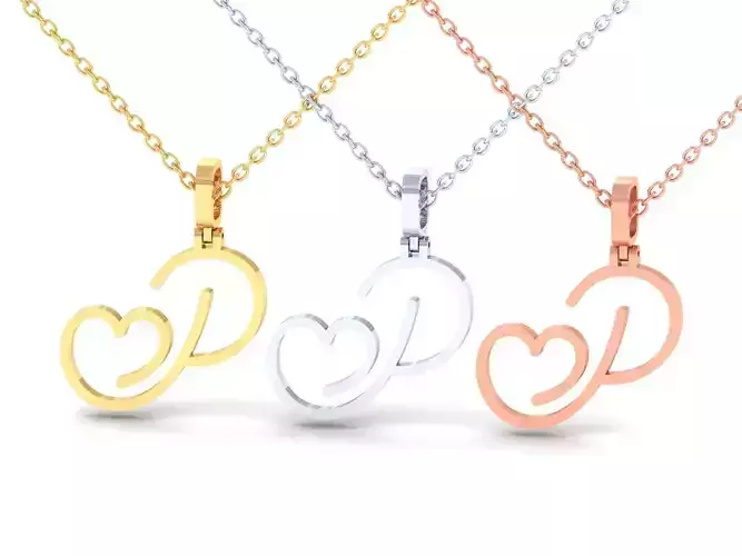 P  VALENTINE PENDANT HANDMADE FONT 3D print model