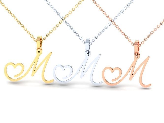 M  VALENTINE PENDANT HANDMADE FONT 3D print model
