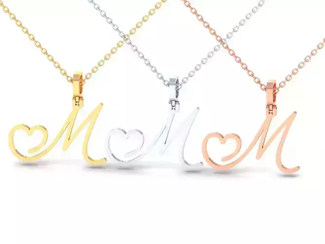 M  VALENTINE PENDANT HANDMADE FONT 3D print model