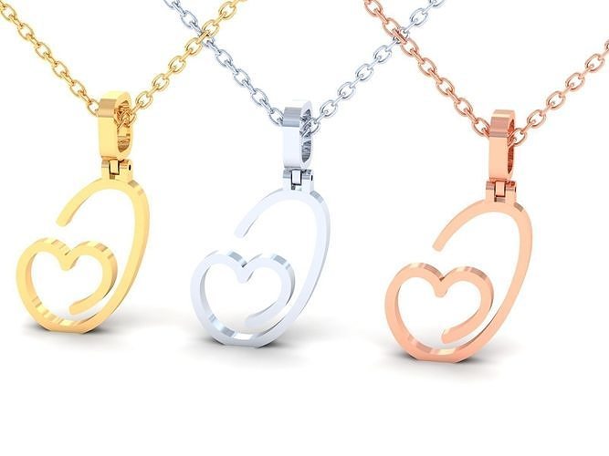 J  VALENTINE PENDANT  HANDMADE FONT 3D print model