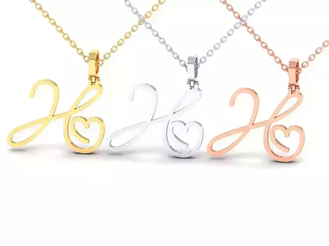 H VALENTINE PENDANT HANDMADE FONT
