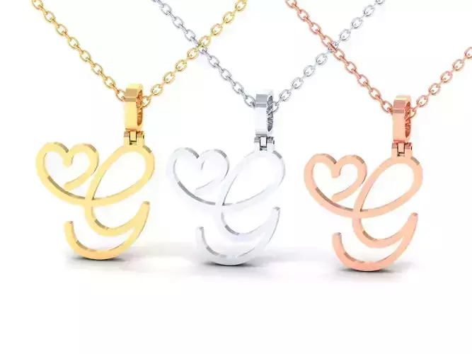 G  VALENTINE PENDANT HANDMADE FONT 3D print model