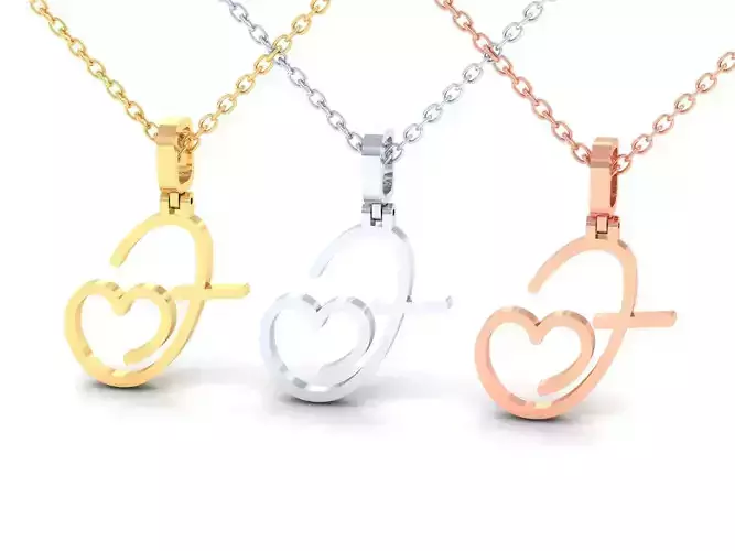 F  VALENTINE PENDANT  HANDMADE FONT 3D print model