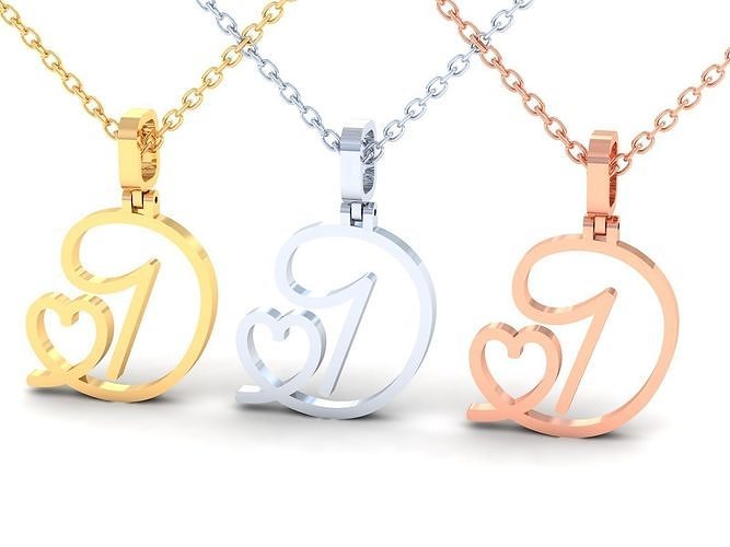 D  VALENTINE PENDANT  HANDMADE FONT 3D print model