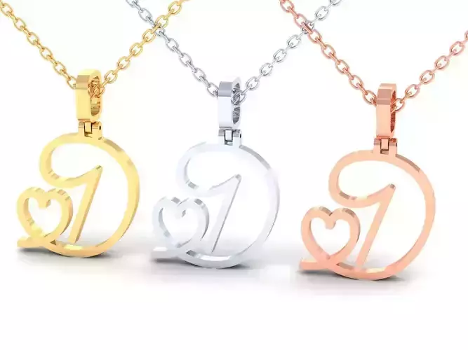 D  VALENTINE PENDANT  HANDMADE FONT 3D print model