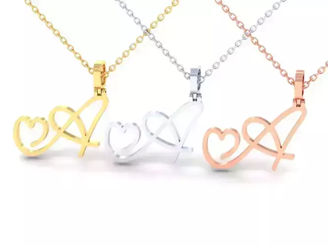 A  VALENTINE PENDANT  HANDMADE FONT 3D print model