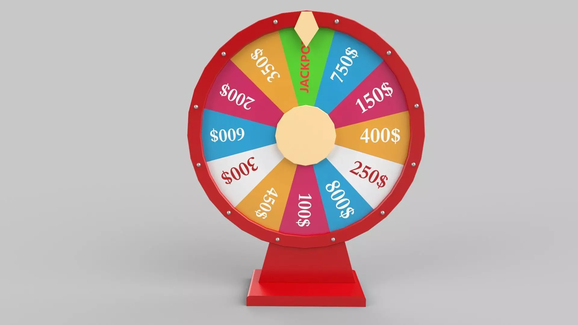 Casino wheel Low-poly 3D model_0