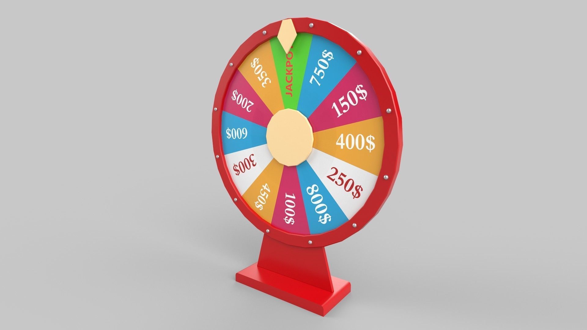 Casino wheel Low-poly 3D model_1