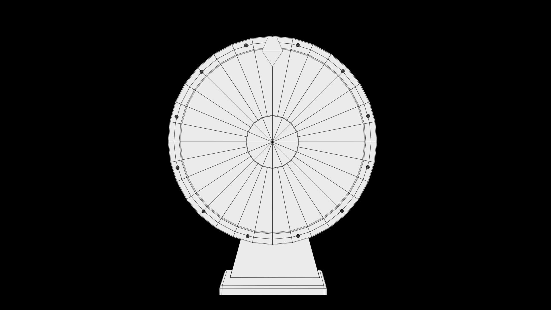 Casino wheel Low-poly 3D model_5