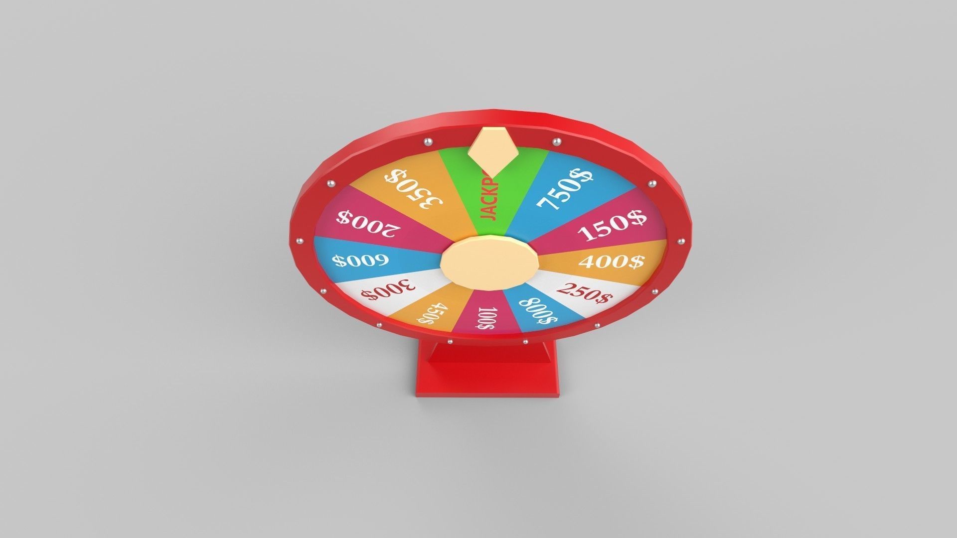 Casino wheel Low-poly 3D model_3