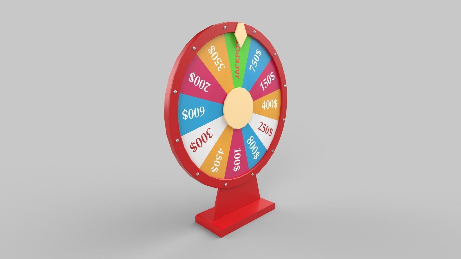 Casino wheel Low-poly 3D model_2