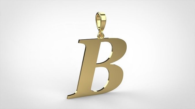 pendant alphabet georgia  B medium 3D print model