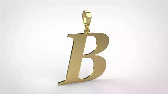 pendant alphabet georgia  B medium 3D print model