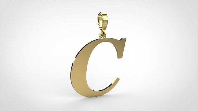 pendant alphabet georgia  C medium 3D print model