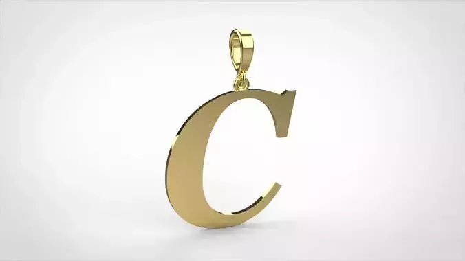 pendant alphabet georgia  C medium 3D print model