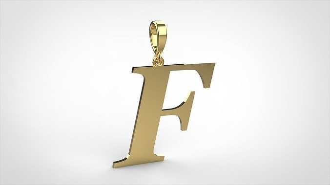 pendant alphabet georgia  F medium  3D print model