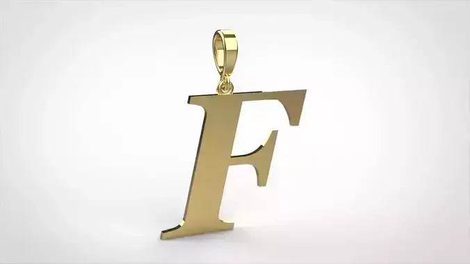 pendant alphabet georgia  F medium  3D print model