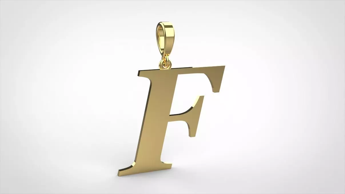 pendant alphabet georgia F medium 3D print model